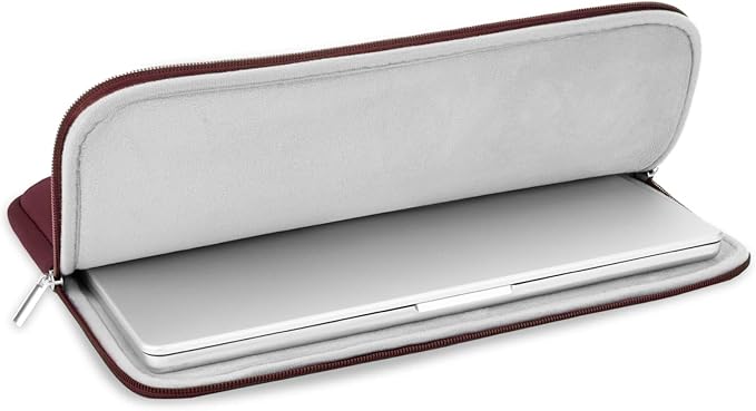 RAINYEAR Laptop Sleeve Case Compatible with 13.3 Inch Notebook Computer Tablet Chromebook 14" MacBook Pro M1 M2 M3 M4 Pro/Max Soft Cover Protective Case Zipper Carrying Bag (Red, Upgraded Version)