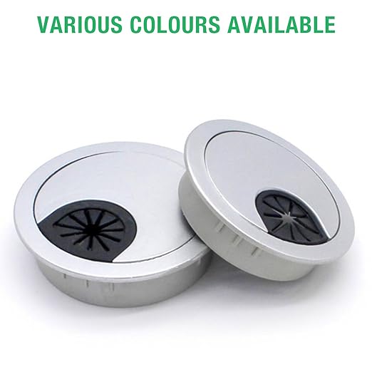 2 Pcs Desk Grommet 3-1/8" / 80 mm, Desk Cord Hole Cover, Cable Grommet ABS Plastic, Desk Hole Grommet for Home & Office Pc, Detachable Cable Cord Organizer-Silver Sand