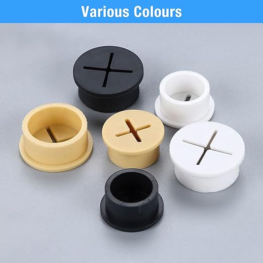 Desk Grommet, 1 in 25 mm Silicone Rubber Grommets, Yellow Desk Hole Cover for Cables, Flexible Wall Cord Pass Through Grommet for Office Table Computer Home Furniture Wire Organizer-8 Pcs