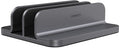 Dual Aluminum Vertical Laptop Stand Organizer, Sturdy Notebook Computer Holder Stand Compatible with New Liquid Retina XDR Apple MacBook Air/Pro, Mac mini, Apple TV and iPad Pro - Spacegray
