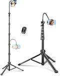 86" Tripod for iPhone, Stable & Tall Phone Tripod with Remote and Flexible Gooseneck for Video Recording/Watching/Cooking/Fitness/Vlogging