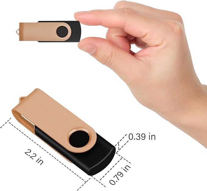 EASTBULL 16GB USB Flash Drive Bulk Thumb Drives 50 Pack with Lanyards USB 2.0 Jump Drive 16 GB Memory Sticks Zip Drive Pen Drive for Storage and Backup Gold 50PCS 16GB
