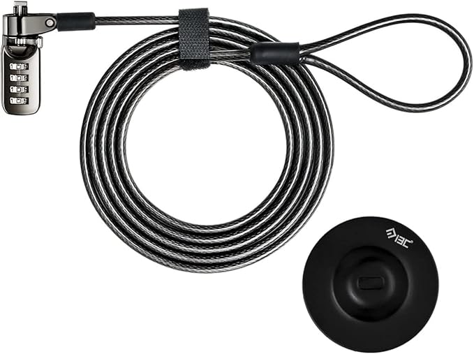 I3C Laptop Cable Lock 4 Digital Combination Lock Security Computer Cable Lock Anti Theft Combination Lock Compatible for Tablet Laptop (10 Packs)