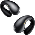 Ultra Open Ear Earbuds - Ergonomic Clip-On Earbuds, Bone Conduction Over-The-Ear Headphones with Waterproof Design and Secure Fit for Small Ears, Obsidian Black