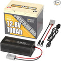 Power Queen 12V 100Ah Group 24 LiFePO4 Lithium Battery with 12V20A Charger, Deep Cycle Battery 100A BMS, Max 1280Wh Energy, Up to 15000 Cycles for RV, Solar, Trolling Motor & Camping