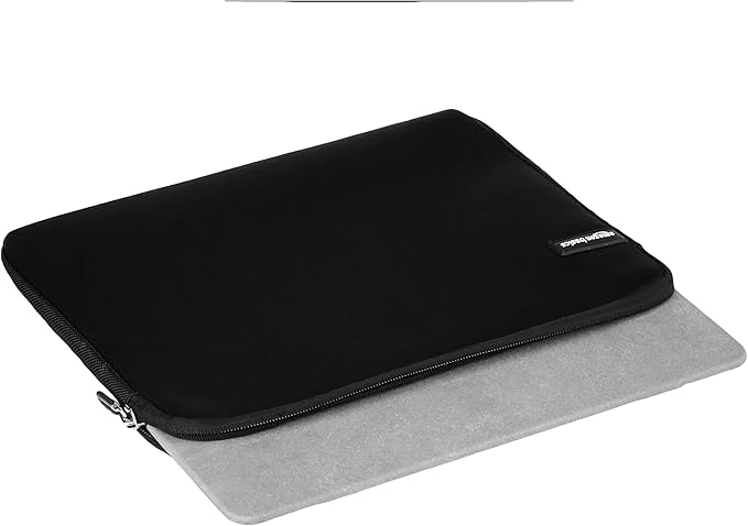 Amazon Basics 11.6 inch Laptop Sleeve, Protective Case with Zipper - Black
