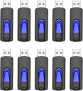 USB 3.0 Flash Drive, JUANWE 16GB Flash Drive 10 Pack USB Drives Thumb Drive 3.0 Retractable Memory Stick Jump Drive for Data Storage and Backupp, Blue 10 Pack