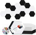 Mollywell Hexagon Acoustic Panels, High Density, Soundproofing, Decorative Noise Reduction Felt Wall Tiles for Ceilings, Home Office & Gaming Room (Black and White), 14x12x0.4 Inch