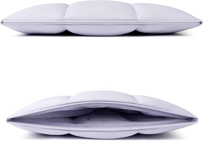 Comfyable Puffy Laptop Sleeve 15 Inch 16 Inch, Quilted Puffer Laptop Carrying Case, Pillow Pouch Compatible for MacBook Air 15 in M4 2025 & MacBook Pro 16 in M4 2024, Lavender