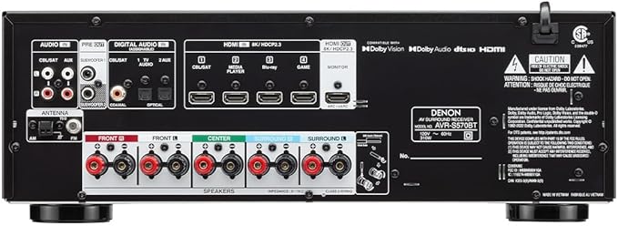 Denon AVR-S570BT 5.2 Channel AV Receiver - 8K Ultra HD Audio & Video, Enhanced Gaming Experience, Wireless Streaming via Built-in Bluetooth, (4) 8K HDMI Inputs, Supports eARC, HD Setup Assistant