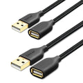 USB Extension Cable, 2-Pack OKRAY 6FT Nylon Braided USB 2.0 Extension Cable Type A Male to Female Cable Extender Cord with Gold-Plated Connector for Printer, Camera, USB Flash Drive, Hard Drive, Mouse