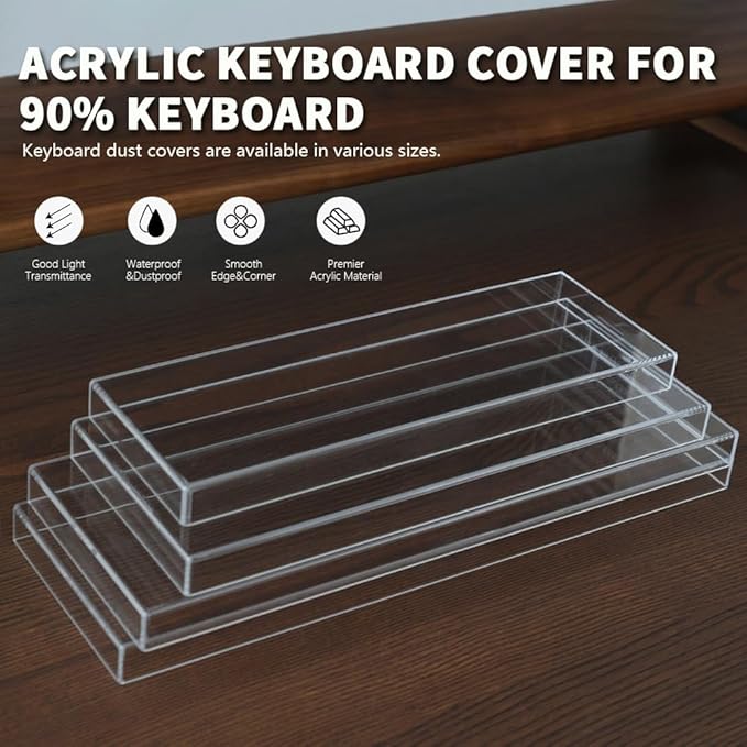 Acrylic Keyboard Dust Cover,84 Keys Transparent Mechanical Keyboard Protective Cover,Compatible with Computer Gaming Keyboards (12.2''x4.92''x0.87'')