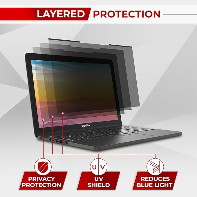 Magnetic Laptop Privacy Screen 16 Inch 16:10 - Removable Computer Privacy Filter Shield and Protector