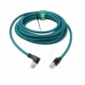 M12 GigE Ethernet 8 Pin X-Code RJ45 Cable CAT7e for Cognex Basler Baumer Sick Keyence Datalogic Microscan Vision Camera Sensor Reader, Right Angle 90-Degree (20m)