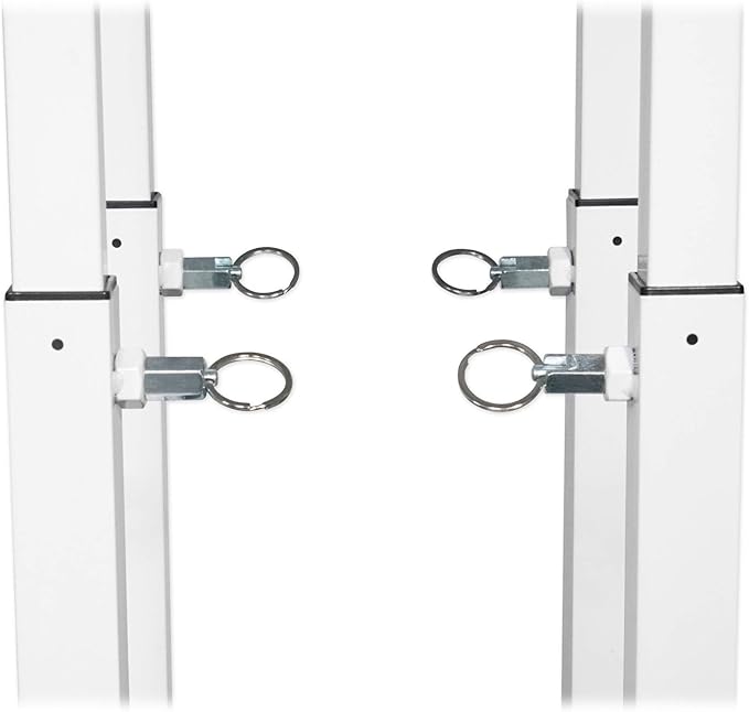 Rockville RTP82W 8 ft Adjustable Totem Light Stand, White & Black Scrims, Carry Bags, 35mm Speaker Adapter, Steel, Portable for DJs & Event Lighting