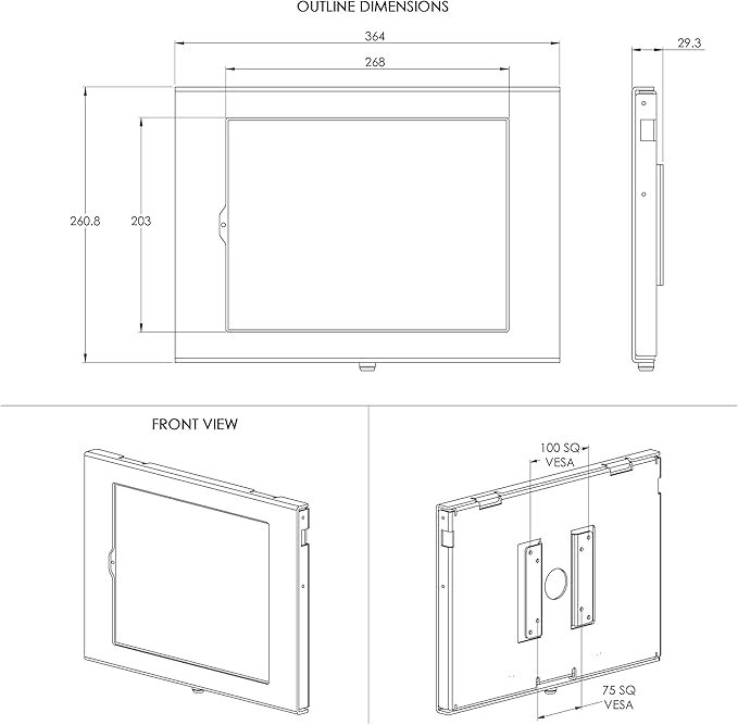 TABcare Locking Security Metal Case for Apple iPad Pro 12.9" 3rd 4th 5th 6th gen. for Kiosk, POS, Store, Show Display (Black, iPad Pro 12.9 3/4/5/6)