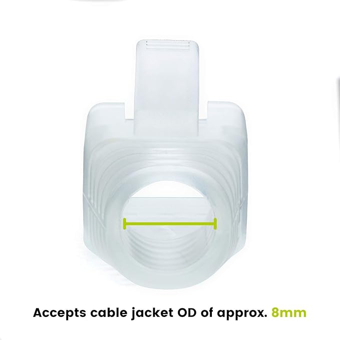 trueCABLE RJ45 Strain Relief Boots, 8.0mm Slip-On PVC Plug Cover, Transparent, 100 Pieces