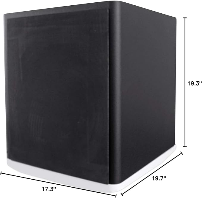Rockville APM10W Active Studio Subwoofer in White, 10", 400W, MDF Wood, RCA/XLR/Optical, Front-Firing Port, Perfect for Studios and Music Production