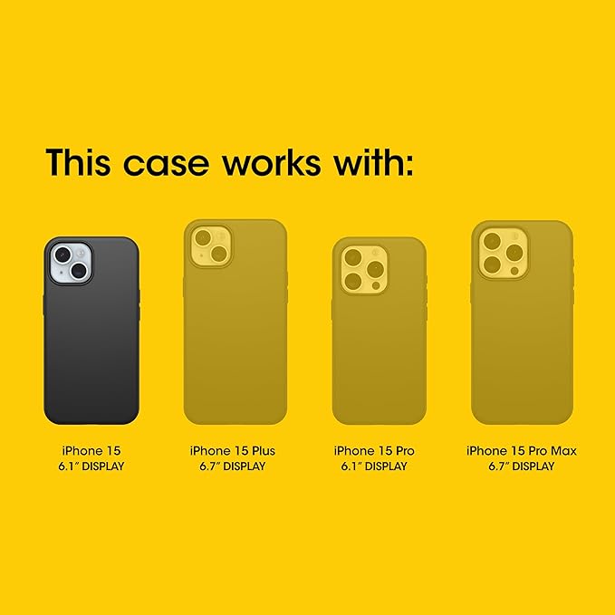 OtterBox iPhone 15, iPhone 14, and iPhone 13 Symmetry Series Clear Case - Stardust (Clear/Silver), Snaps to MagSafe, Ultra-Sleek, Raised Edges Protect Camera & Screen