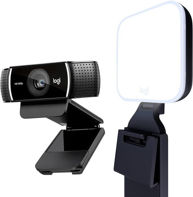 Logitech C922x Pro + Logitech for Creators Litra Glow - The Ultimate Solution for a Professional Look During Video-Calls
