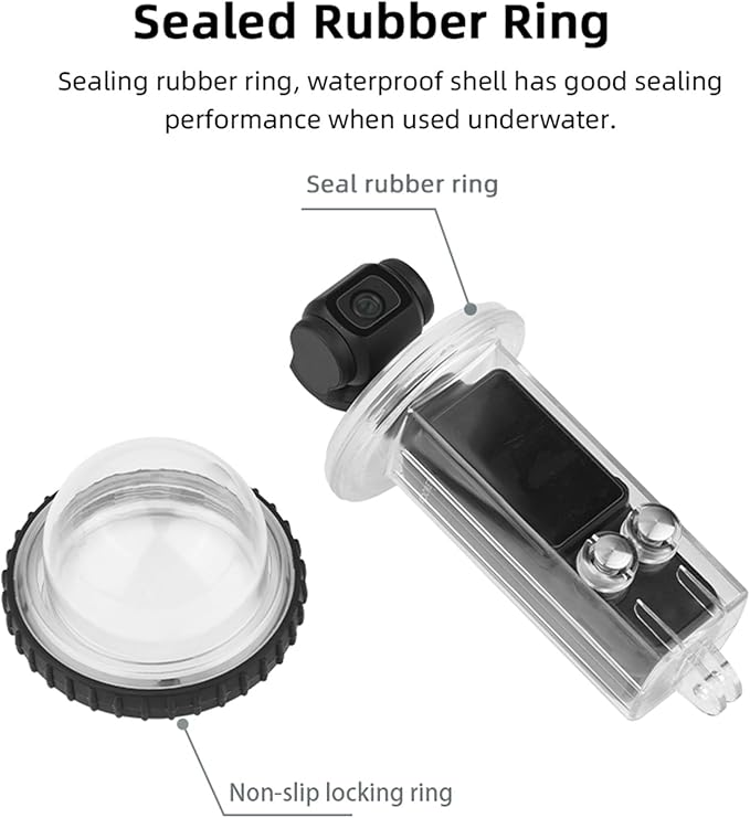 Generic 40M/131FT Dive Case Compatible for DJI Osmo Pocket 3 Waterproof Case Protective Underwater Diving Housing Cover Shell with Accessories for Osmo Pocket 3 Action Camera