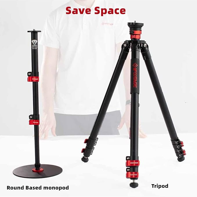 IFOOTAGE Cobra RB-A200,Round Base Monopod,Professional Camera Aluminium Monopod with Quick Adjustment Height Buckle,Compatibility DSLR Cameras Camcorders(56cm/22.04Inc)