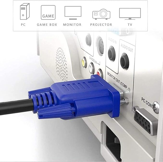 PASOW VGA to VGA Monitor Cable HD15 Male to Male for TV Computer Projector (10 Feet)
