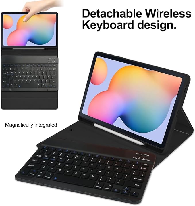 Rainbow Backlit Keyboard Case for iPad Air 13-inch (M3/M2), iPad Pro 12.9 (6th/5th/4th/3rd Gen) with Mouse and RGB Colorful Backlight Detachable Keyboard Cover,Dark Green+Black