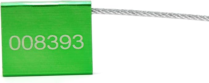 Tamper Evident Pull Tite Security Cable Seals Alumium Alloy Shipping Container Tags ISO 17712 Standard (Pack of 100, Green)