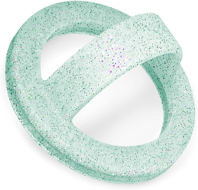 Magnetic Silicone Ring Grip Phone Holder, Loop Grip Phone Holder,Magnetic Phone Loop,Magsafe Phone Grip,Compatible with Magsafe for iPhone 16/15/14/13/12 Series (Green Sparkle)