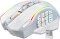 Redragon Wireless Gaming Mouse, MMO Gaming Mouse UP 16,000 DPI, 16 Macro Programmable Buttons, RGB Rechargeable Mouse with 12 Side Buttons, 70Hrs for PC Laptop MOBA FPS, White,M901P-WS