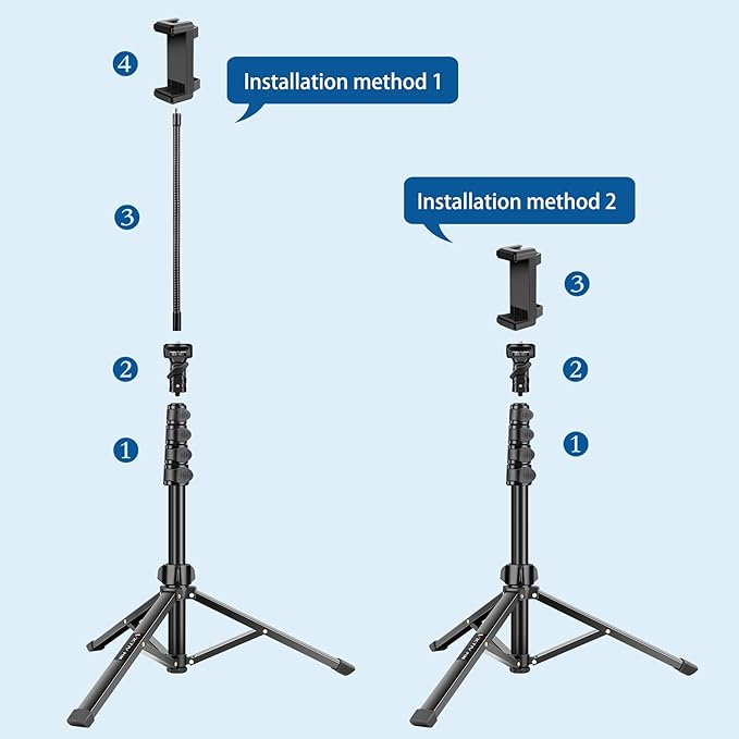 Phone Tripod Stand, 85" Tall Cellphone Tripod for iPhone with Gooseneck Remote, Flexible Portable Phone Stand for Recording, Compatible with iPhone 14 13 12 pro Android Camera