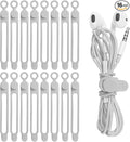 Nearockle 16Pcs Silicone Cable Straps Wire Organizer for Bundling Earphone, Phone Charger, Computer Cords, Reusable Cable Ties Cord Organizer in Home,Office,Kitchen,School(Grey)