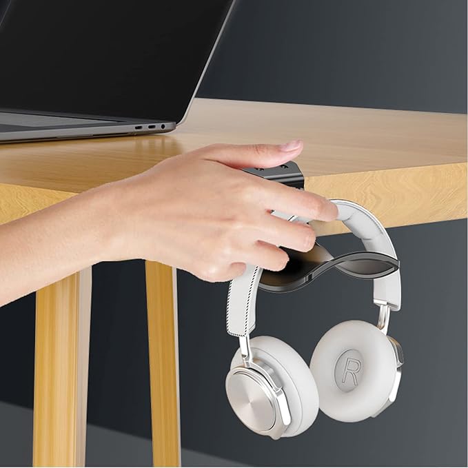 2-Pack Never Fall Headphone Hooks Hanger Wall Mount, Headset Holder Stand for Universal Gaming Headset Airpods Max Sony Bose Beats, Strong Adhesive by Screws