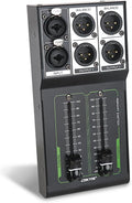 Passive Stereo Volume Controller, XLR 2 Input 2 Output Stereo Studio Controller, Plug and Play for Studio Speakers, Home Audio with Metal Interfaces, Great for Live Performance