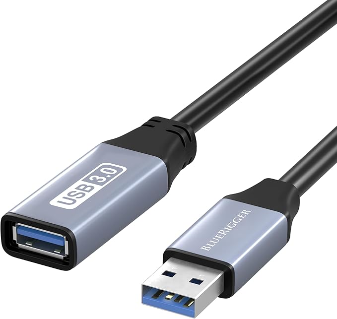 BlueRigger USB 3.0 Extension Cable (10FT, 5 Gbps, Type A Male to Female Adapter Cord) - Long USB Repeater Extender for VR Headset, Printer, Hard Drive, Flash Drive, Keyboard, Mouse, Xbox
