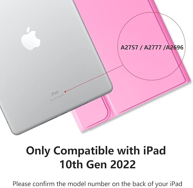 MMK iPad A16 Case (2025, 11"), iPad 10th Generation Case with Keyboard (2022, 10.9"), Wireless Detachable Keyboard, Pencil Holder-Watermelon Red