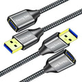 USB 3.0 Extension Cable 1 ft,5Gbps High Speed USB 3.0 Type A Male to Female Extension Cord,USB Extension Lead Compatible with USB Flash Drive, Hard Drive, Card Reader,Scanner,Keyboard (1FT,2 Pack)