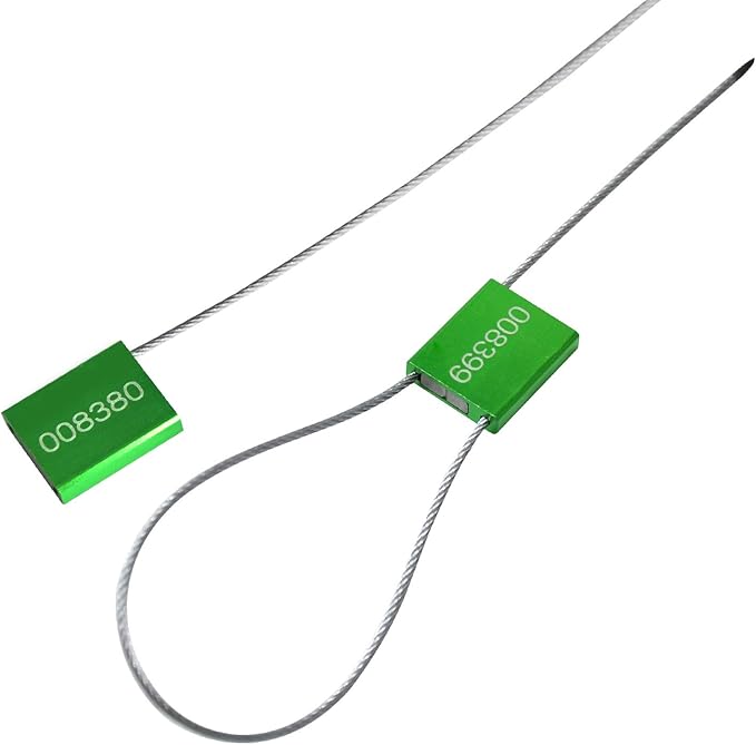 Pull Tight Security Cable Seals Alumium Alloy Shipping Container Tags ISO 17712 Standard (Pack of 50, Green)