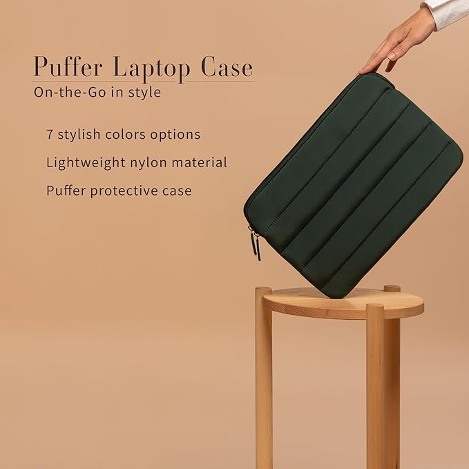 ANECDOTE Laptop Case 15-16 Inch – A Perfect Laptop Sleeve - Compatible with MacBook Air/Pro 15 inch M3 M2 M1 Chip Pro Max 2023-2021 – Fits well, Made of 100% Nylon with Aesthetic Design (Forest Green)