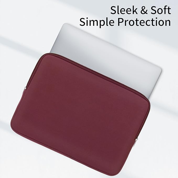 RAINYEAR 15 Inch Laptop Sleeve 15" Protective Soft Case Padded Cover Carrying Bag Specially Compatible with 15.4" MacBook Pro/Air A3241 A2941 A3114 A1938 A1707 A1990 (Red, Upgraded Version)