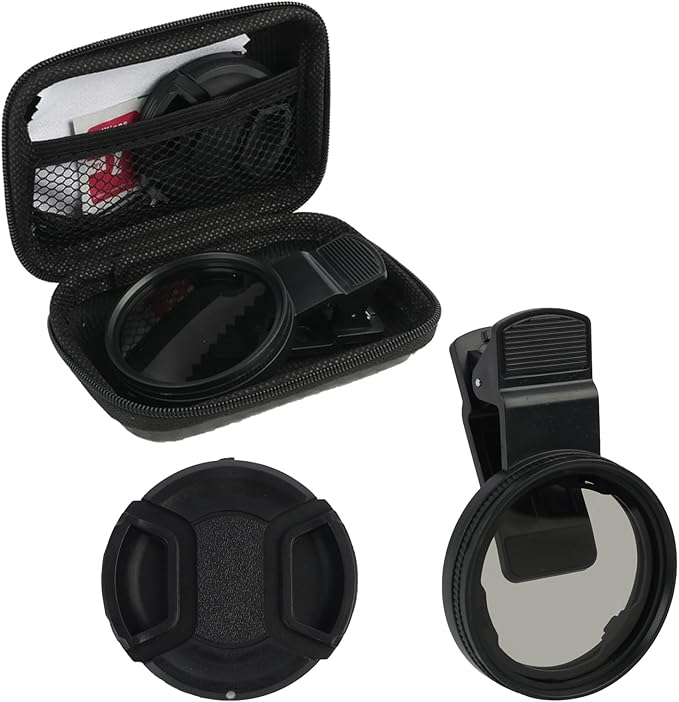 52mm CPL Filter for Phone Camera Clip Kit, Universal Phone Polarizing Filter Attachment Compatible with iPhone 16/15 / 14/13 Series, Polarizer to Enhance Vibrant Color and Reduce Glare