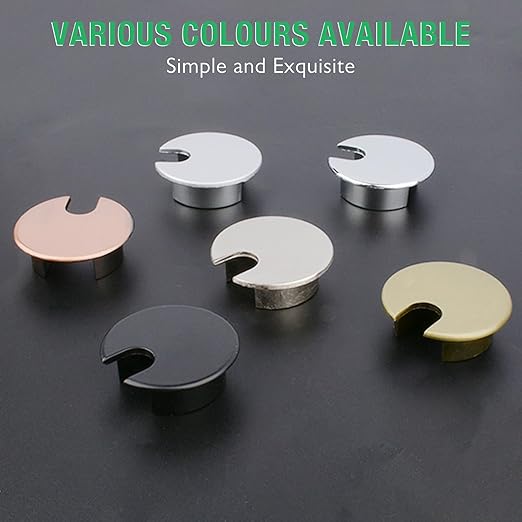 2 Pcs Desk Grommet 1-3/8" / 35 mm, Desk Cord Hole Cover, Cable Grommet Metal Zinc Alloy Materilal, Desk Hole Grommet for Home & Office Pc, Detachable Cable Cord Organizer-Brushed Silver