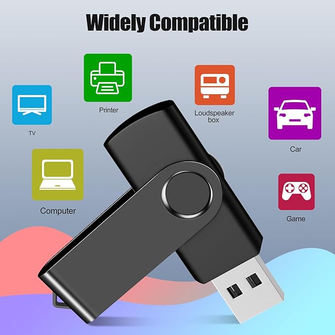 EASTBULL USB Flash Drive Bulk 2GB 200 Pack with Lanyards USB 2.0 Thumb Drive Bulk Memory Stick Swivel Pen Drive for Storage and Backup 2GB 200 Pack, Black
