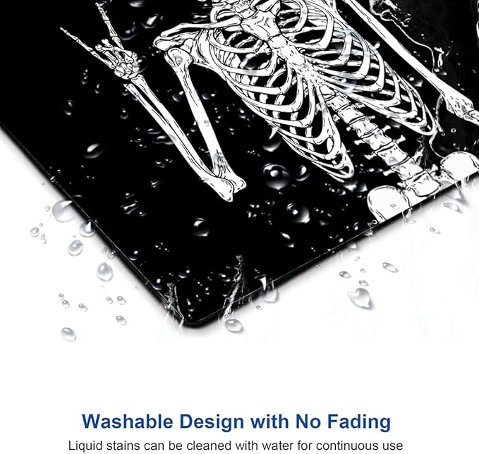 IMAYONDIA Black Human Skeleton Mouse Pad - Square Waterproof Non-Slip Rubber Base MousePads for Computer Laptop