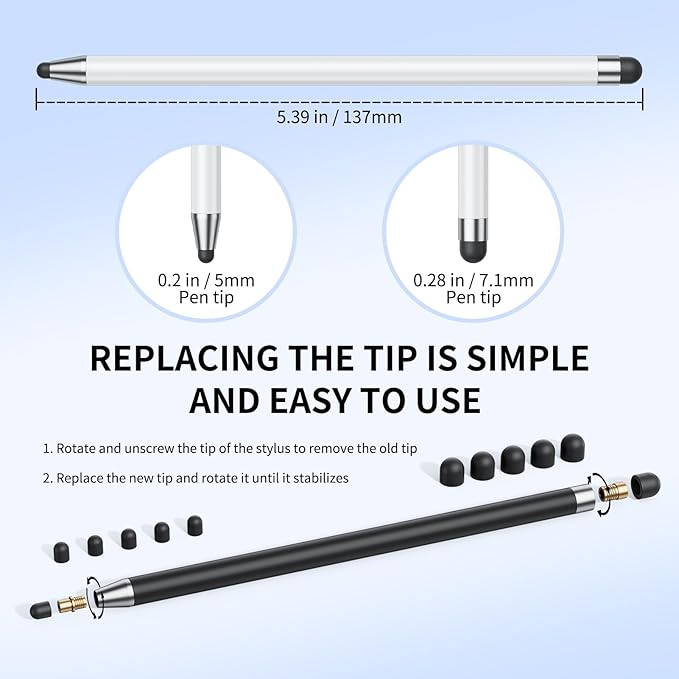 Stylus (10Pcs), Stylus Pen for Touchscreen, High Precision and Sensitivity Stylus Pen for iPad/iPhone/Samsung/Android Smartphone and Tablets, Compatible with All Capacitive Touch Screen (Black)