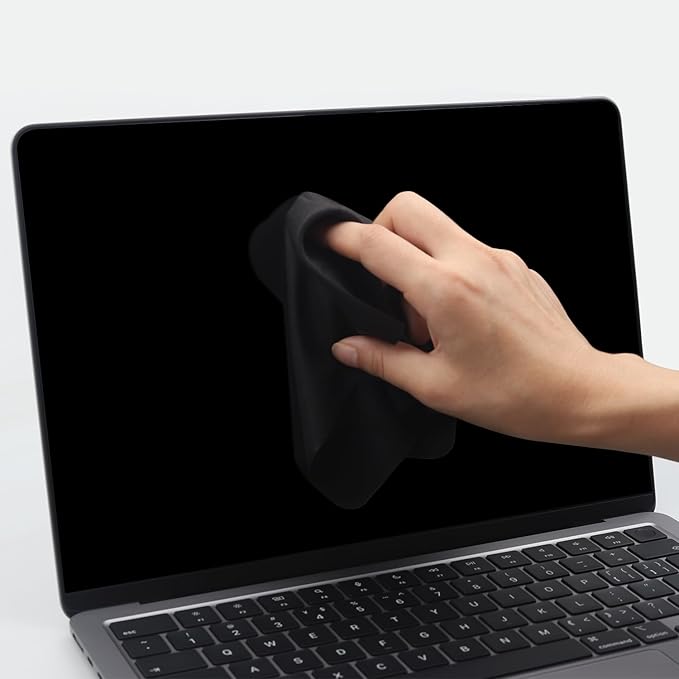 3 Pack Microfiber Liner Cleaning Cloth 15" 16" MacBook Air/MacBook Pro Screen Keyboard Imprint Protection, Keyboard Protector Compatible with MacBook Air 15.3" /MacBook Pro 15"/MacBook Pro 16"-Black
