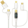 USB C to Multi Charging Cable, USAMS 100W 4FT 5A Type C to Type C Fast Charger Charging Cord with LED Display 5-in-1 C/A to C/Micro/IP Sync Charger Adapter Compatible for Laptop/Tablet/Phone
