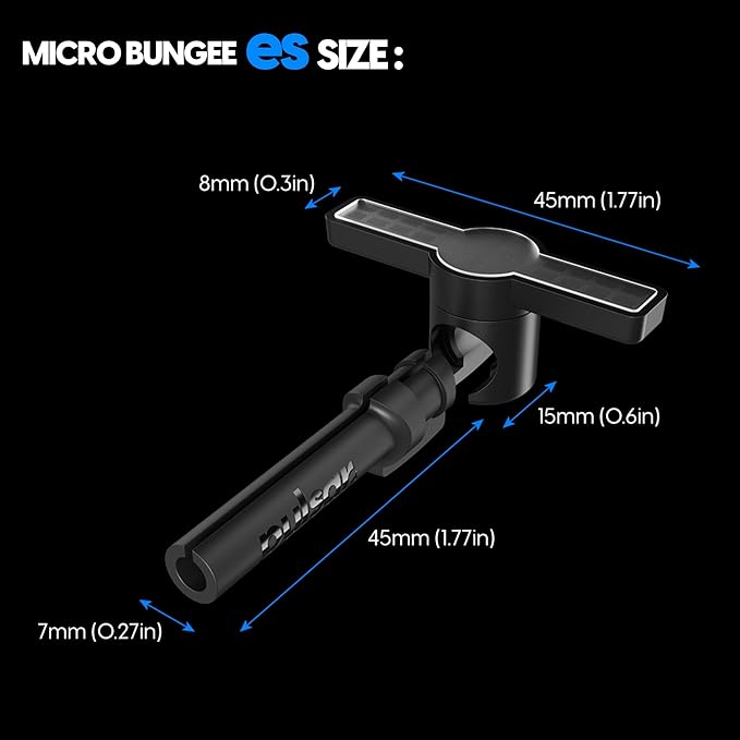 Pulsar Gaming Gears - Micro Bungee ES : Drag-Free Wired Mouse Support - Free Motion on Your Desk - Super Compact Size - Attach it to Your Monitor - Get More Space (Single Pack)