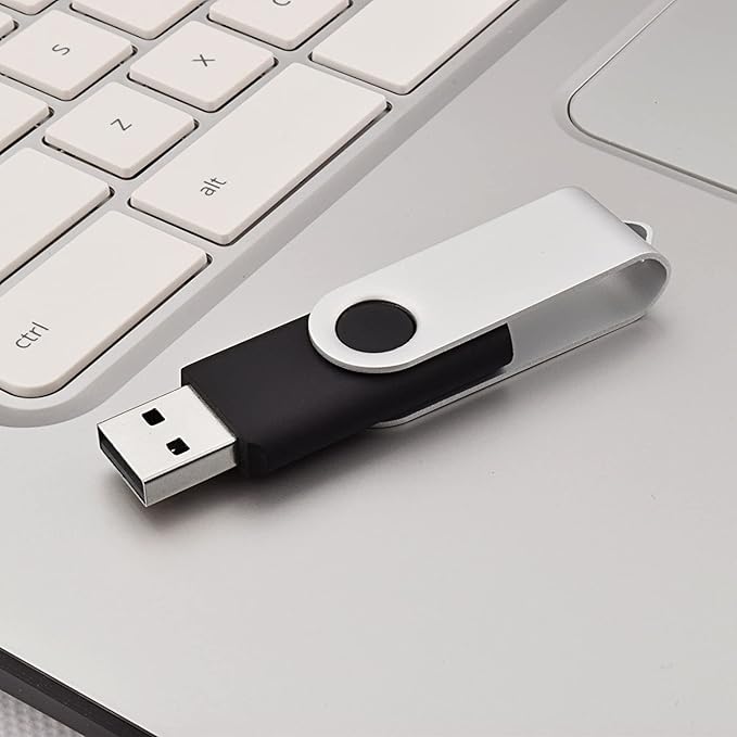 JUANWE 4GB USB Flash Drive 10 Packs，Bulk Thumb Drives Jump Drive with 360°Swivel Shell, Fold Storage USB Stick with Lanyard Hole Portable Pen Drive Mutipack Zip Drive, Black